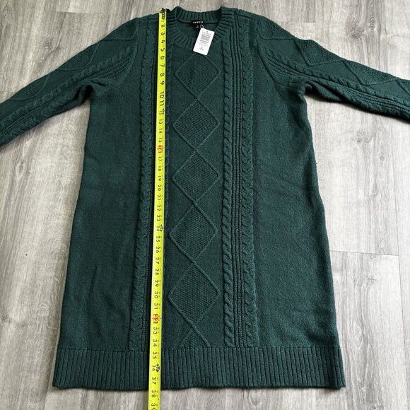 Torrid Cable Knit Dress Women's Size 2 2X Green Soft Stretch Holiday Work NEW - Picture 5 of 7